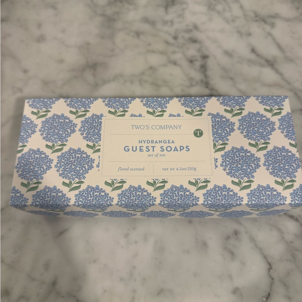 Two's Company Blue and Green Hydrangea Guest Soaps